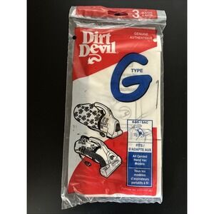 New Genuine Dirt Devil Type G Vacuum Bags 3 Pack Fits All Corded Hand Vac Models